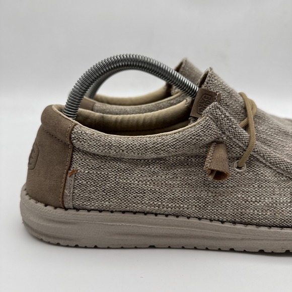 Hey Dude Wally Ascend Woven Walnut Brown Slip On Unisex Men's 9/Womens 11 Shoes - Picture 12 of 15